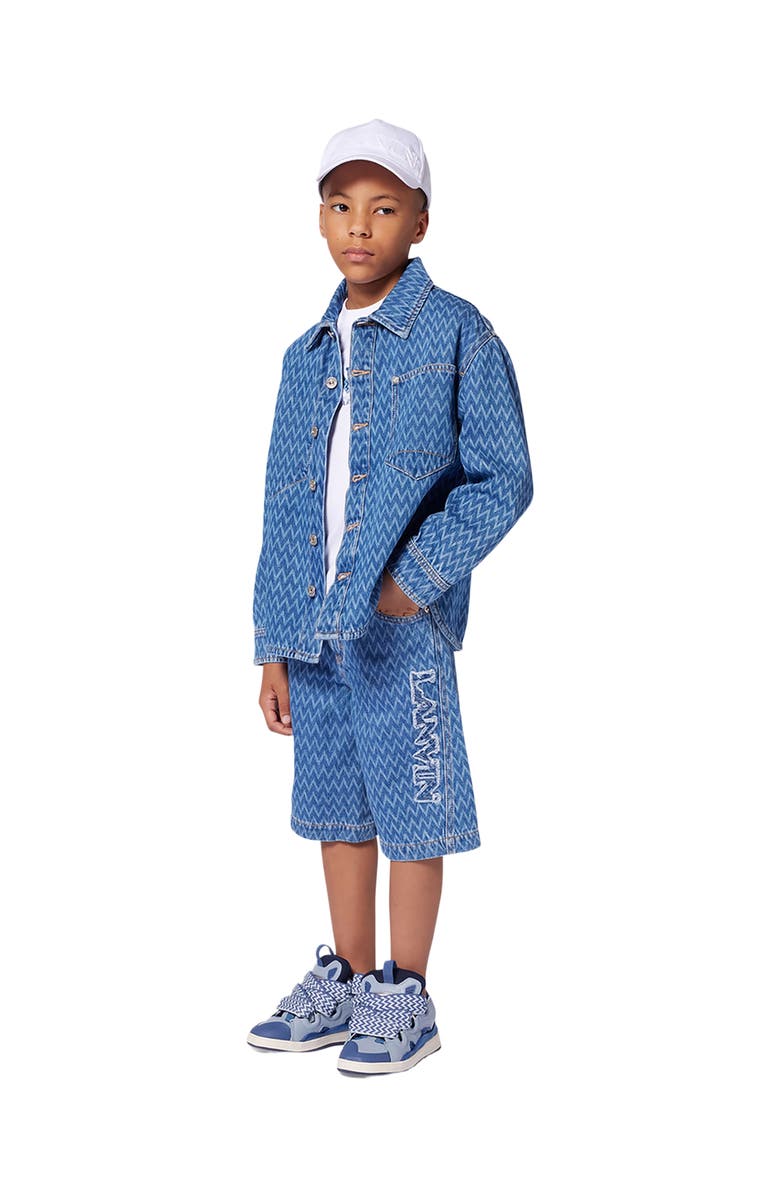 Lanvin KIDS PATTERNED DENIM SHIRT, Main, color, 