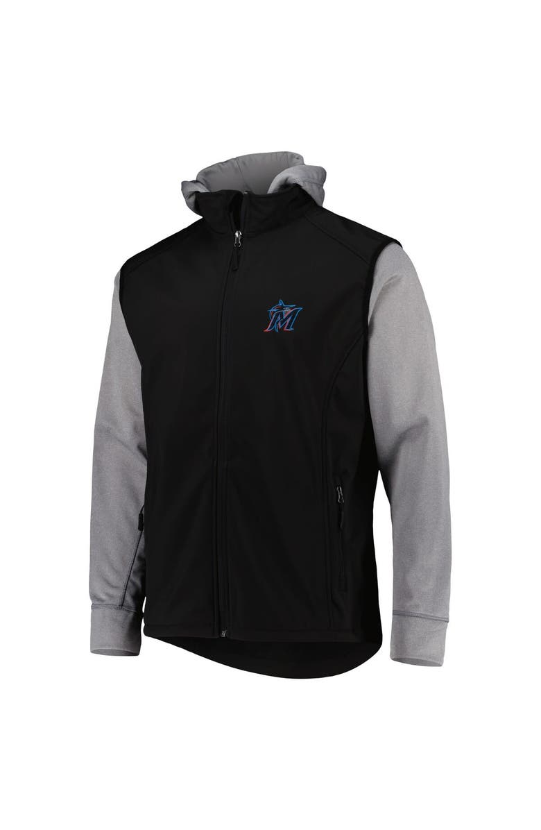 DUNBROOKE Men's Dunbrooke Black/Heather Gray Miami Marlins Alpha Full-Zip Jacket, Alternate, color, Black