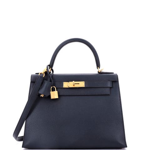 Kelly Handbag Black Epsom with Gold Hardware 28