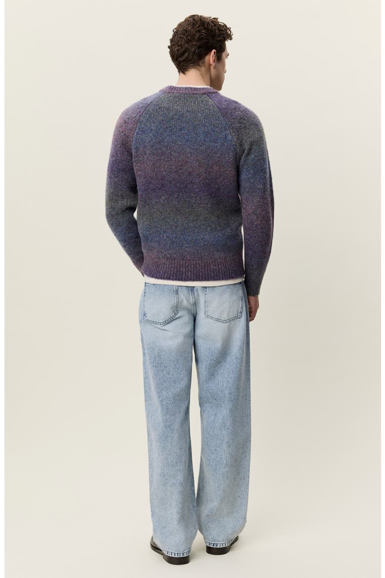 Gradient Crewneck Sweater, Alternate, color, SPICED PLUM PURPLE