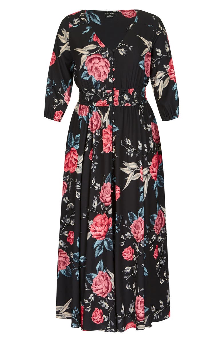 City Chic Romaji Floral Maxi Dress, Alternate, color, 