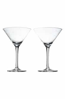 The Vintage List Set of 2 Crystal Martini Glasses
