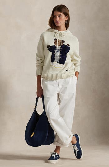 Polo Bear Hooded Cotton & Linen Sweater