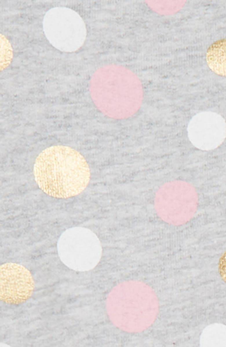 Little Me Dots Bodysuit, Leggings & Full Zip Hoodie Set, Alternate, color, 