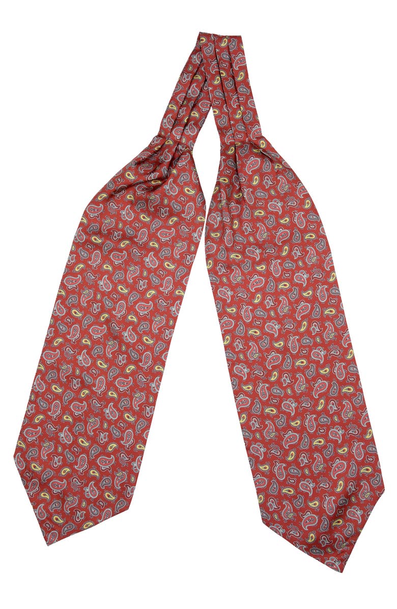 Elizabetta Sondrio - Silk Ascot Cravat Tie for Men, Alternate, color, Red