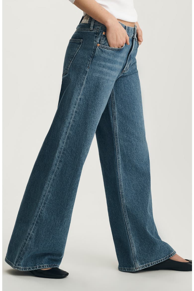 Sandy Low Waist Wide Leg Jeans, Alternate, color, MID BRUSHED CLASSIC