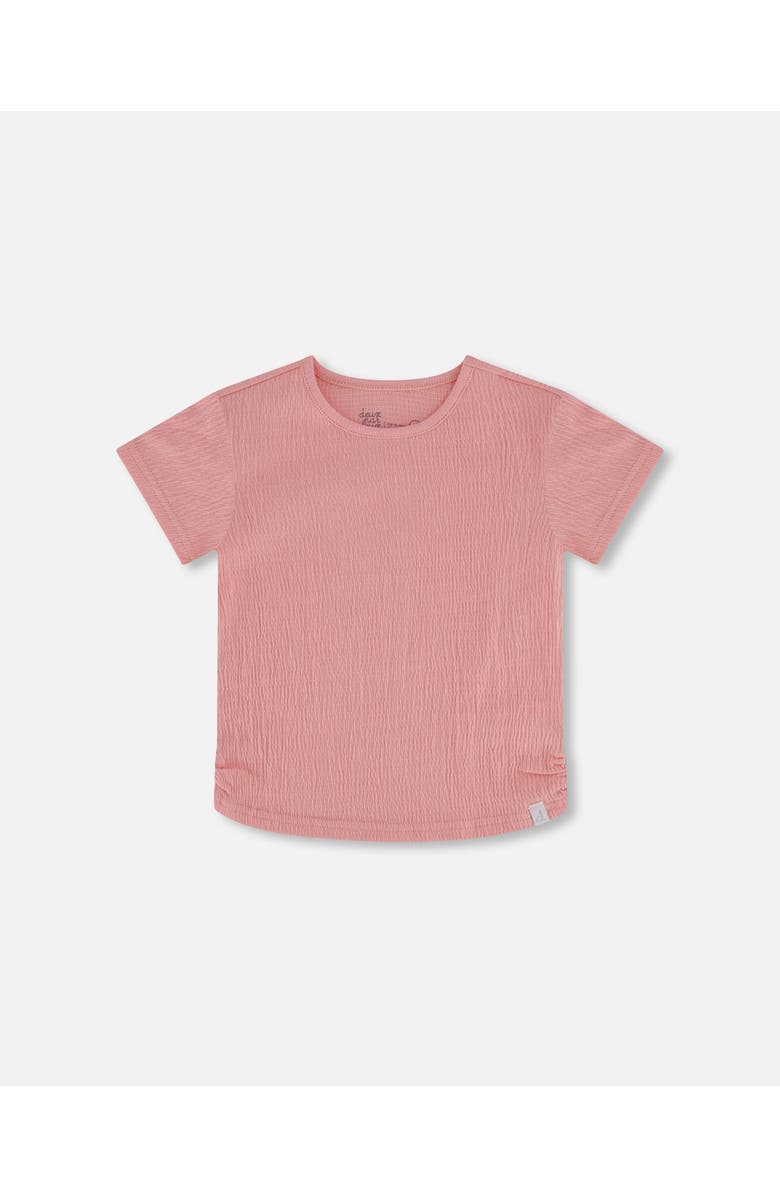 Deux par Deux Girl's Crinkle Jersey Top Silver Pink, Main, color,