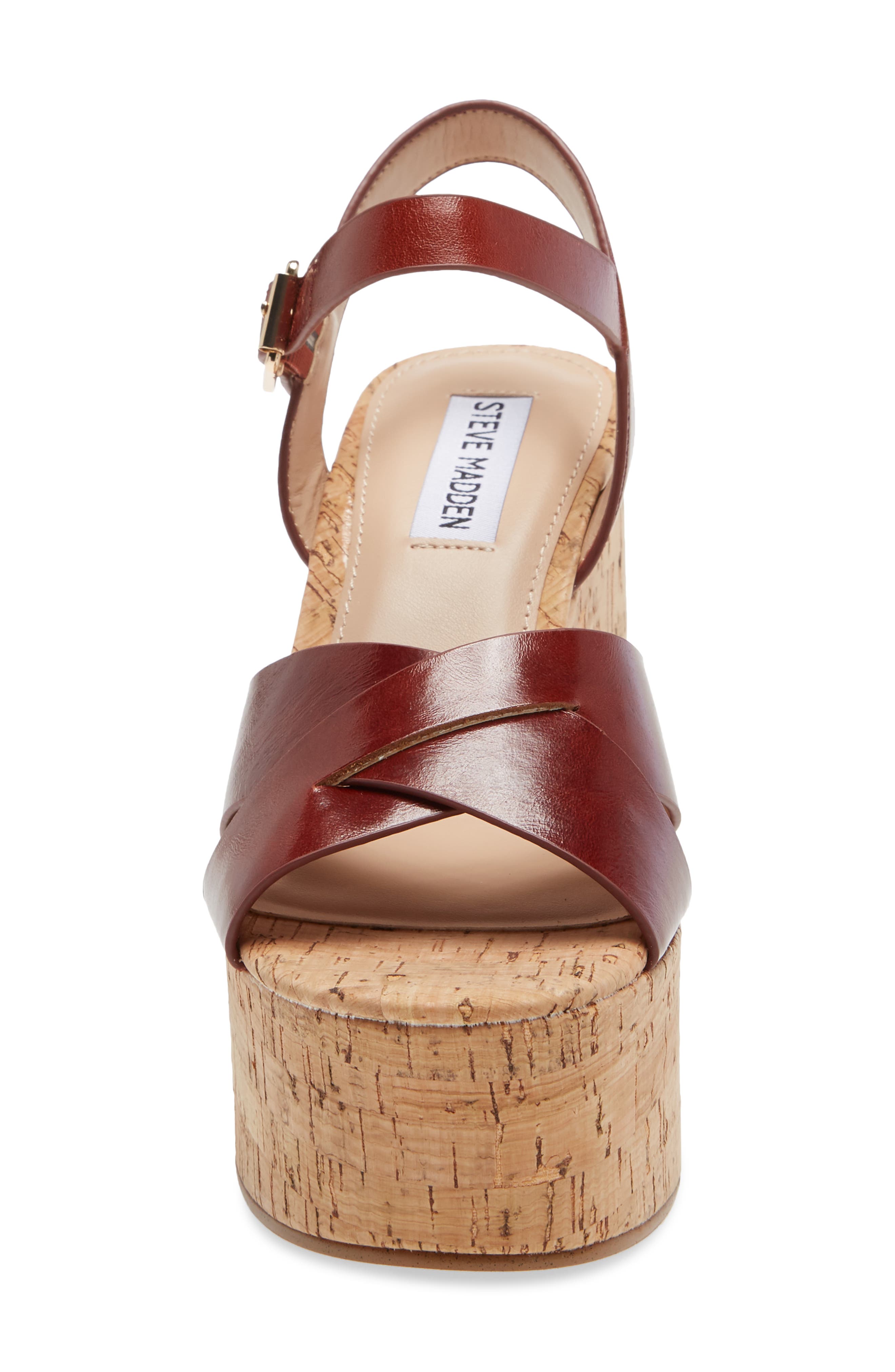 Brava Platform Sandal, Alternate, color, COGNAC LEA