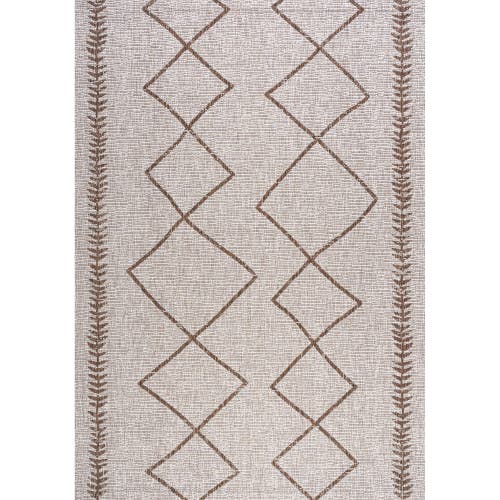 Jonathan Y Derya Diamond Trellis Indoor/outdoor Area Rug In Beige/brown