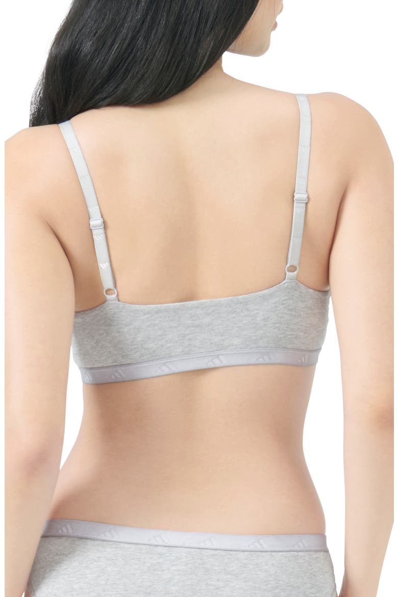 Essentials Cotton Blend Scoop Bralette, Alternate, color, MEDIUM HEATHER GREY