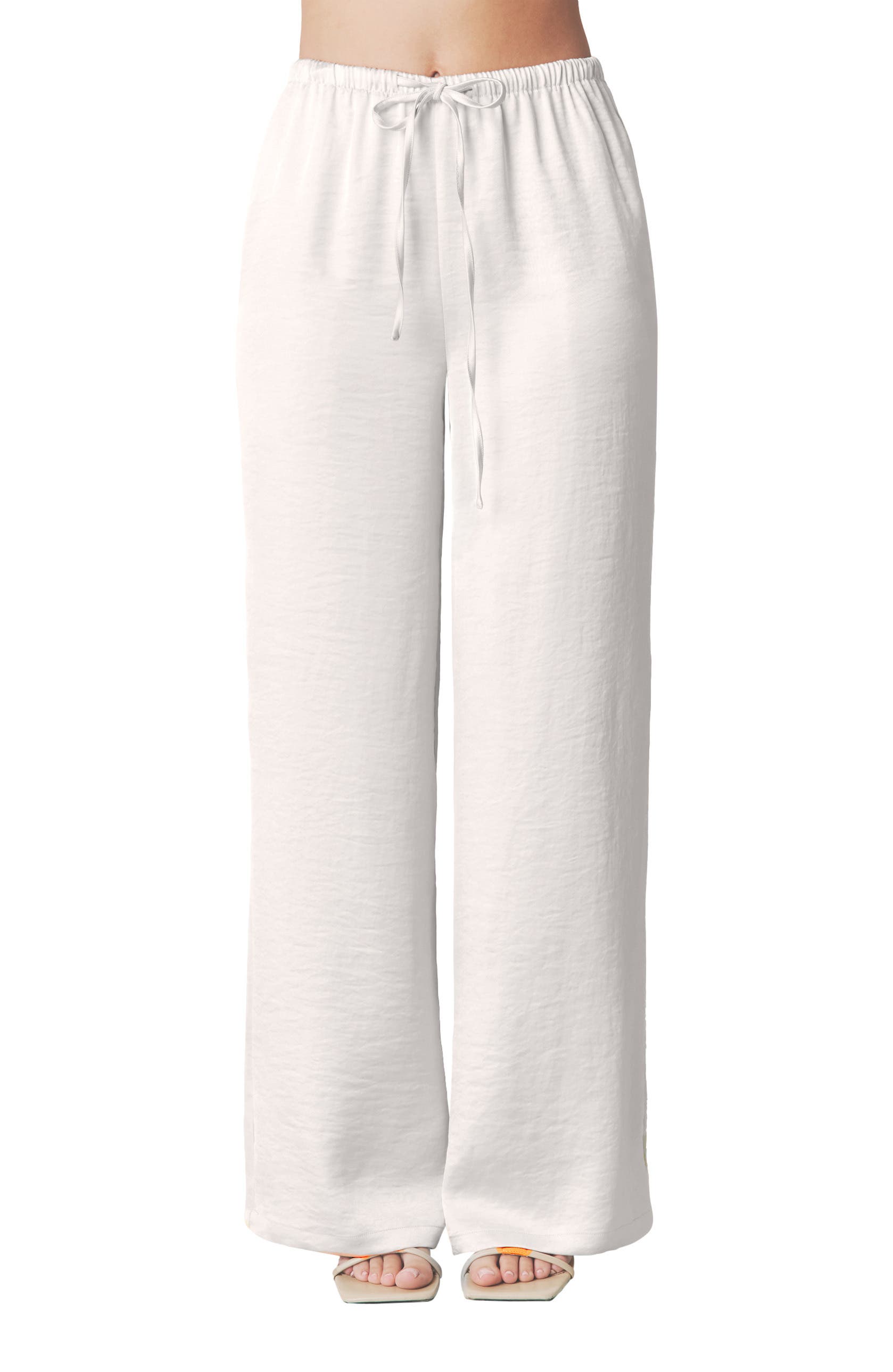 Cleo Tie Waist Satin Pants - image 2