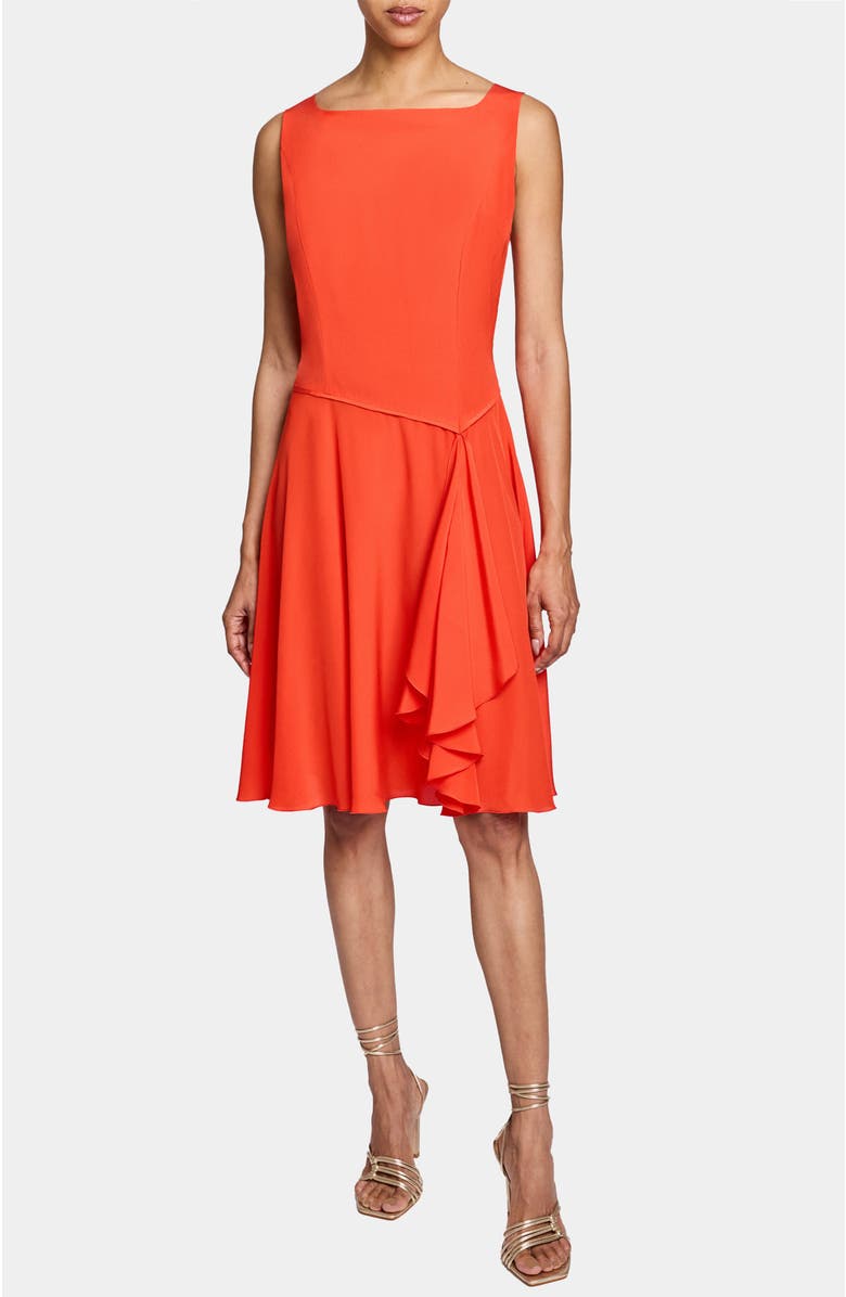 Santorelli EMMY Sleeveless Ruffled Dress, Main, color, Poppy