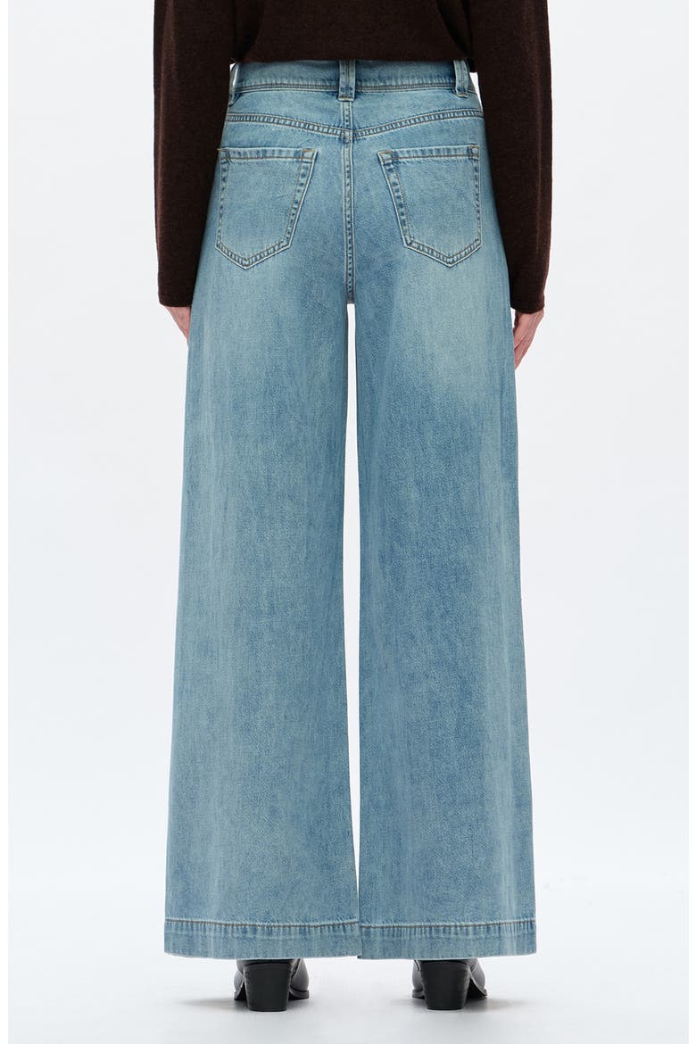 Ultra Rhinestone High Waist Wide Leg Jeans, Alternate, color, LIGHT BLUE