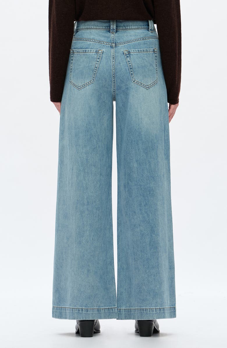 Bayeas Ultra Rhinestone High Waist Wide Leg Jeans, Alternate, color, Light Blue