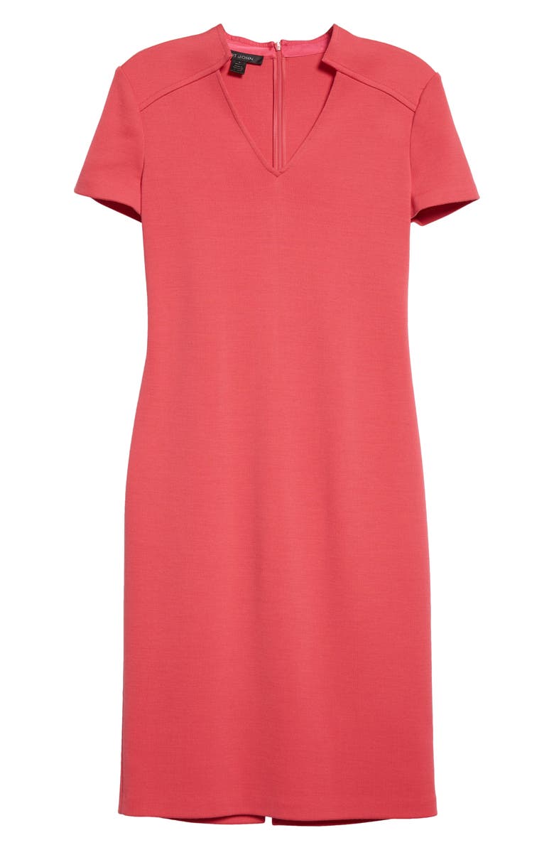St. John Collection Short Sleeve Milano Knit Shift Dress, Main, color,