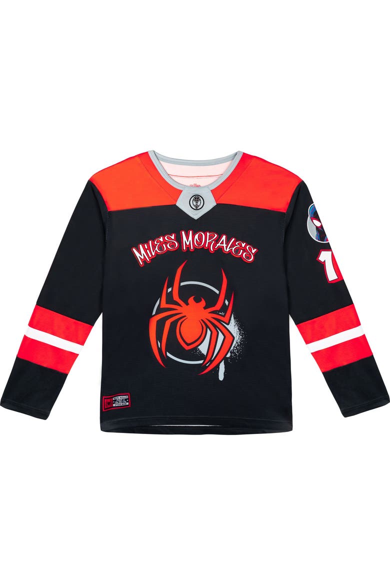 Spider-Verse Hockey Jersey, Main, color, Charcoal Miles Morales