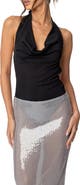 EDIKTED Cowl Neck Open Back Bodysuit