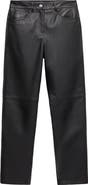 MANGO Straight Leg Leather Pants