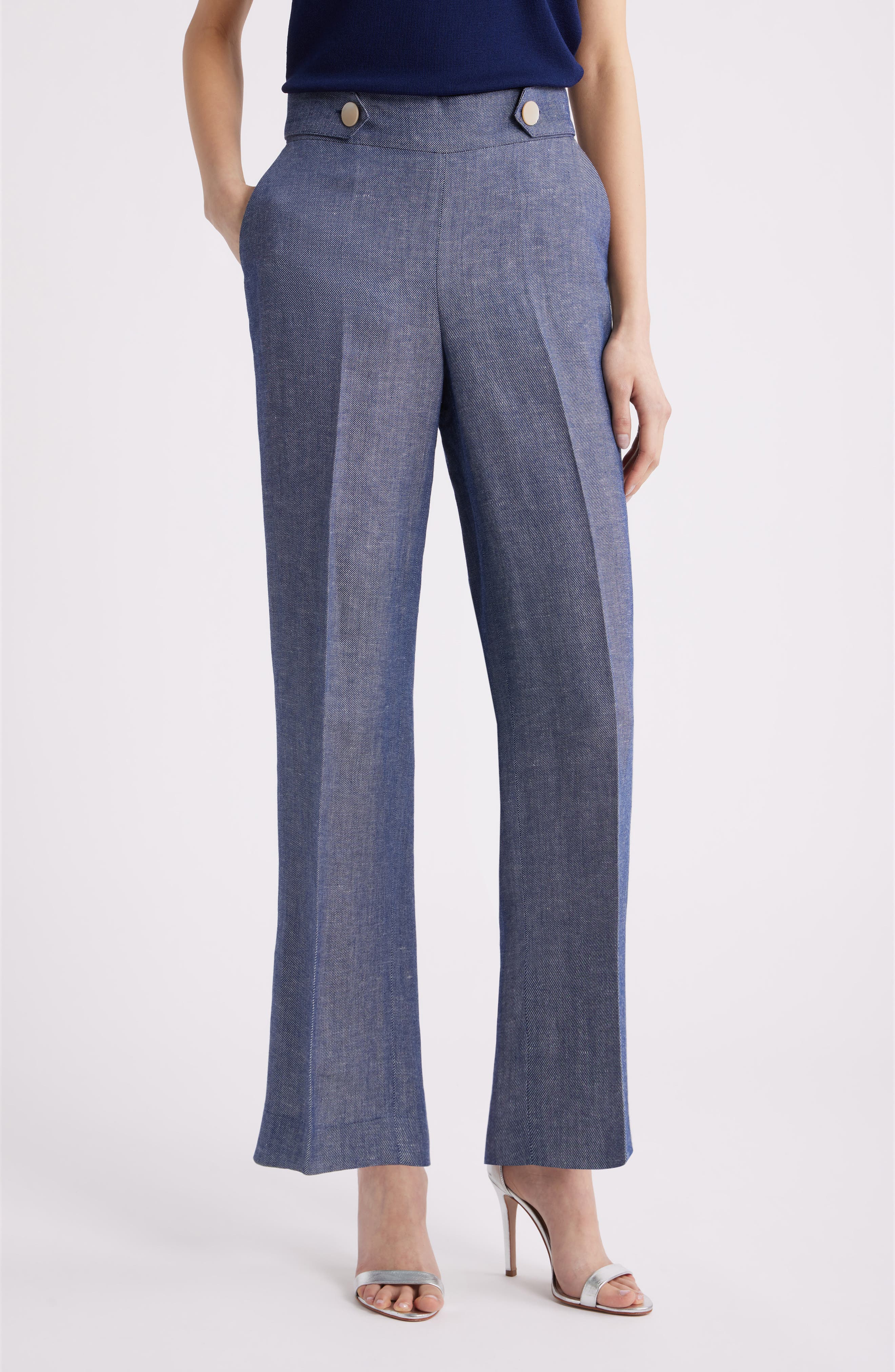 Pull-On Crop Wide Leg Pants