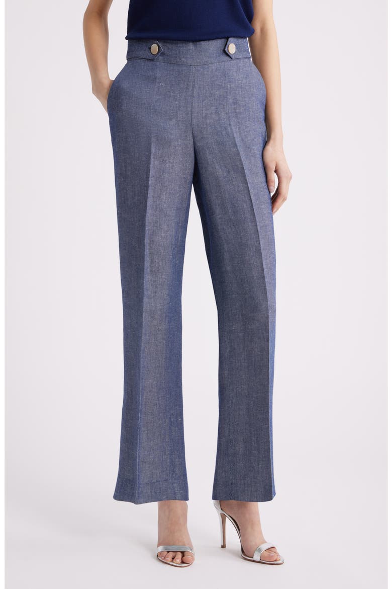 Pull-On Crop Wide Leg Pants, Main, color, DARK BLUE
