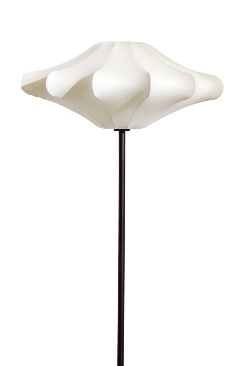 Atlas 67" Modern LED Tall Floor Lamp with Unique White Resin Shade, Bulb Included, Alternate, color, Classic Black