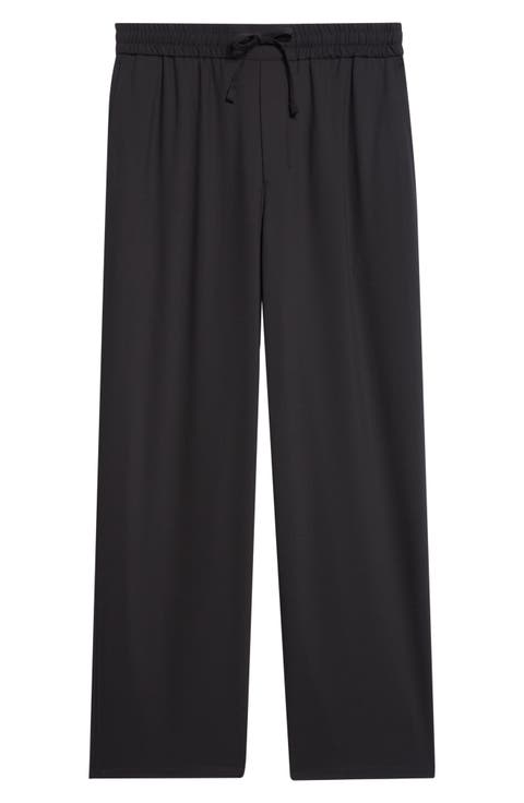 Elastic Waist Wool Gabardine Pants