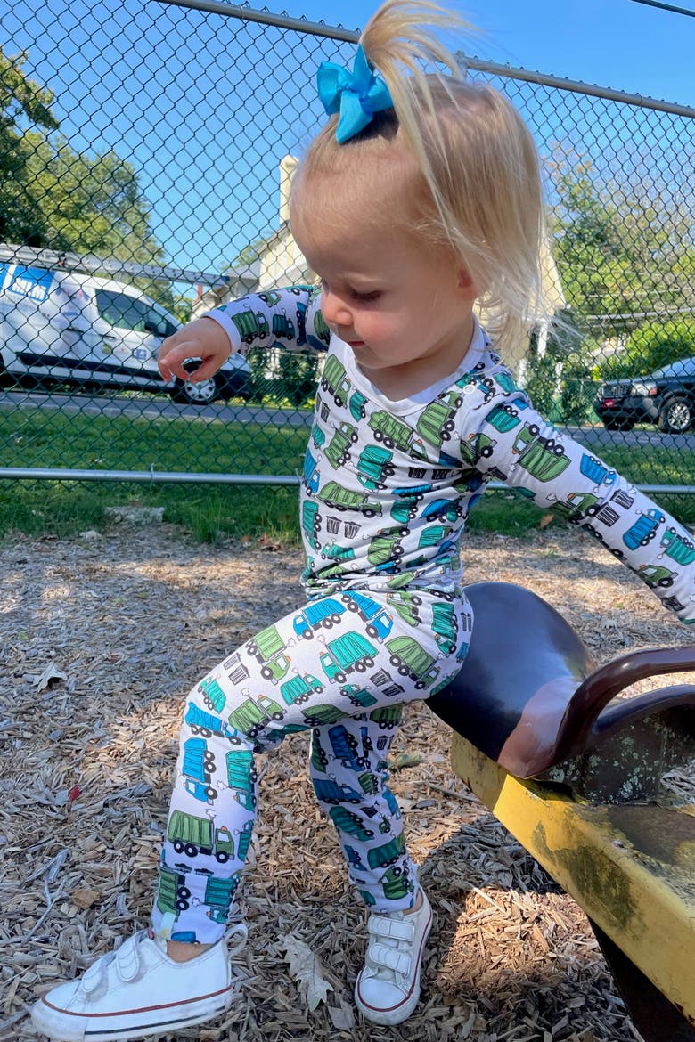 Long Sleeve Pajama Set - Garbage Trucks, Alternate, color, Garbage Trucks