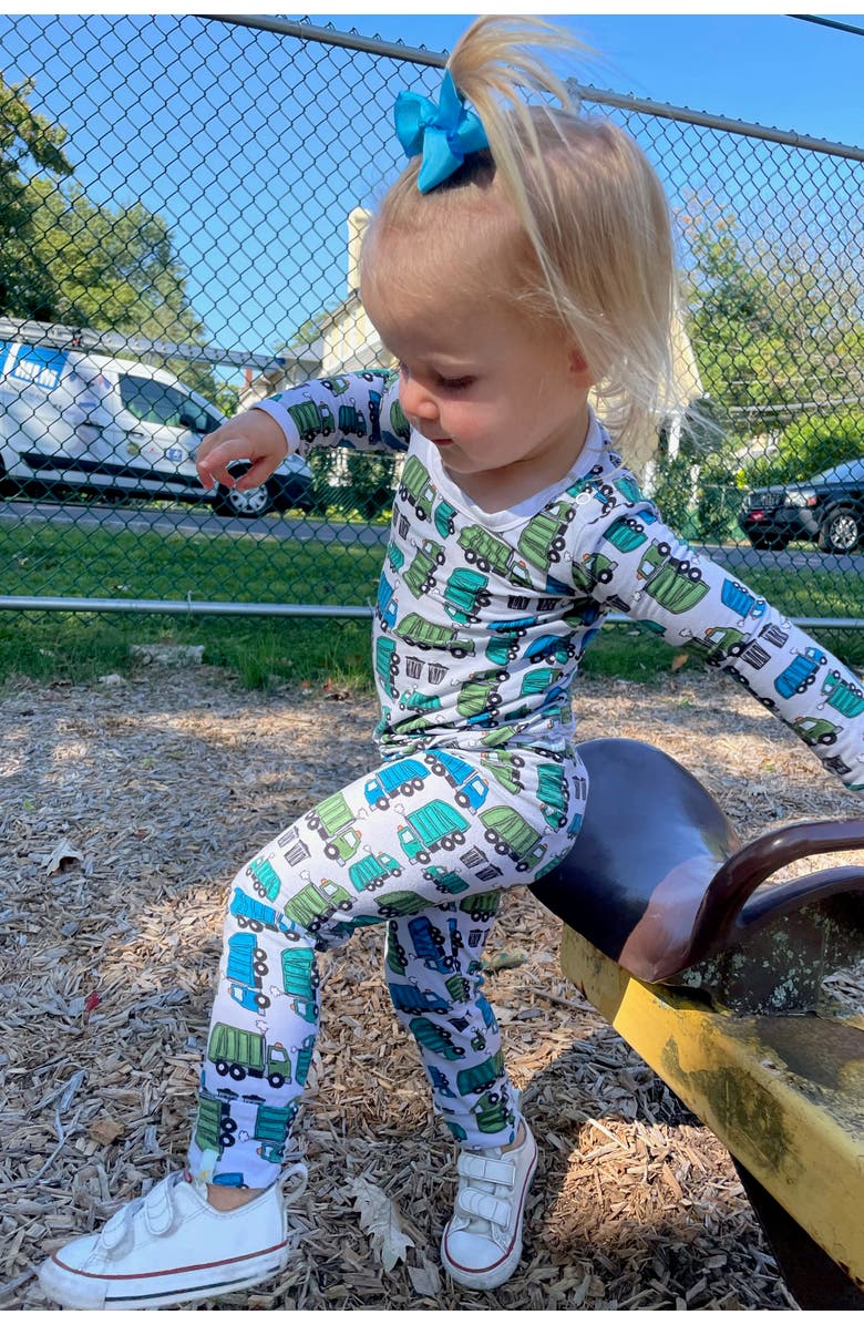 Clover Baby & Kids Long Sleeve Pajama Set - Garbage Trucks, Alternate, color, Garbage Trucks