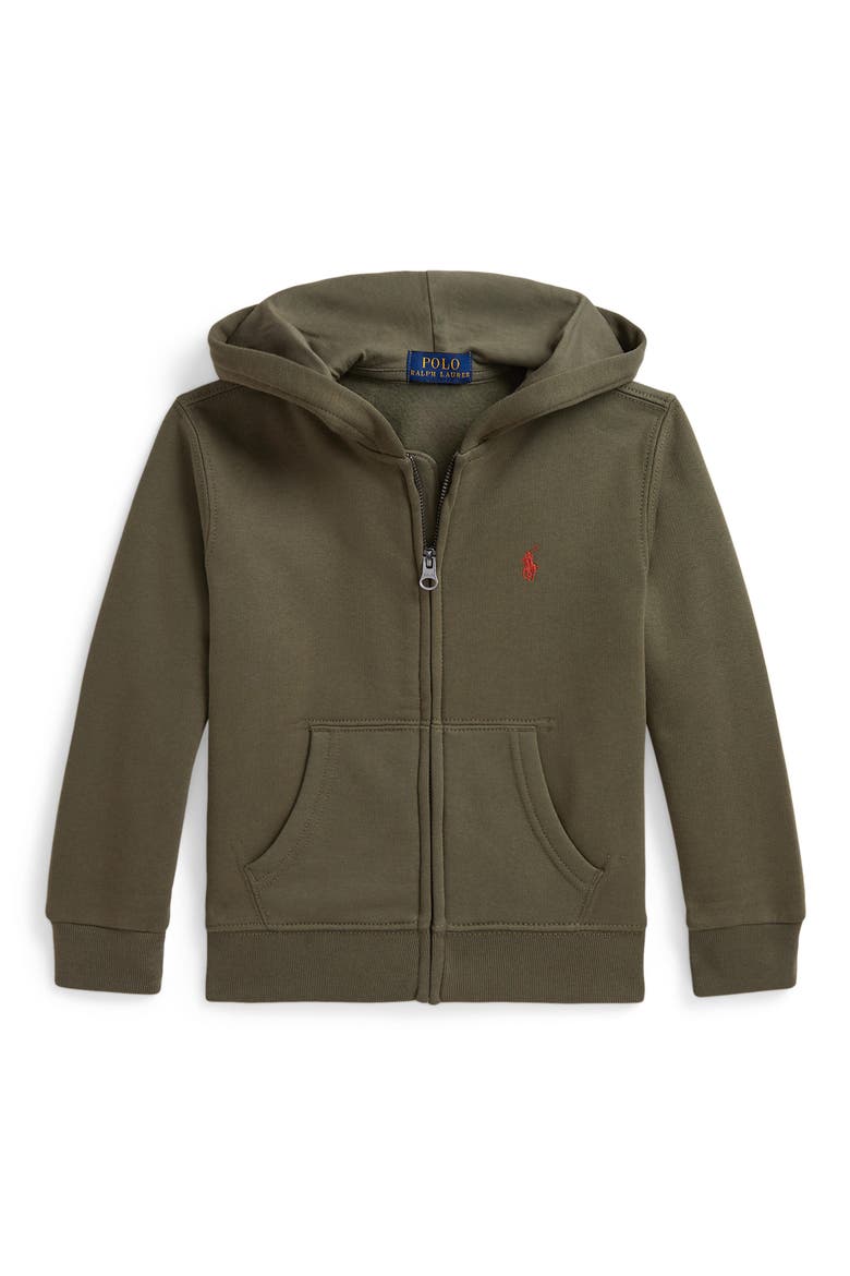 Kids' Fleece Zip Hoodie, Main, color, CRUISE OLIVE
