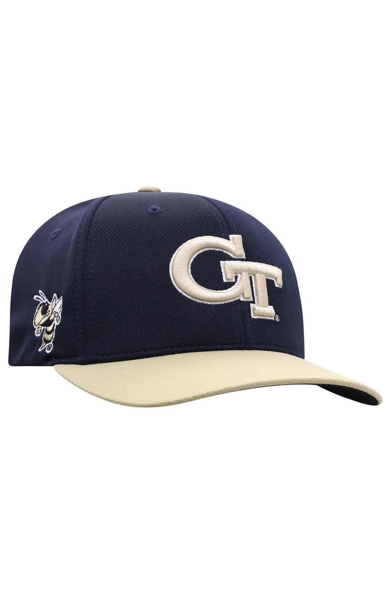 TOP OF THE WORLD Men's Top of the World True Navy Georgia Tech Yellow Jackets Reflex Two-Tone Flex Hat, Alternate, color, True Navy
