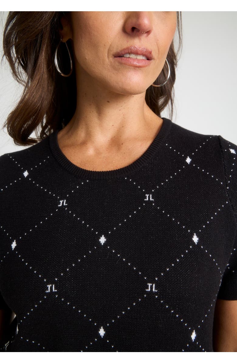 Jessica London Fine Gauge Crewneck Knit Shell, Alternate, color, Black Diamond