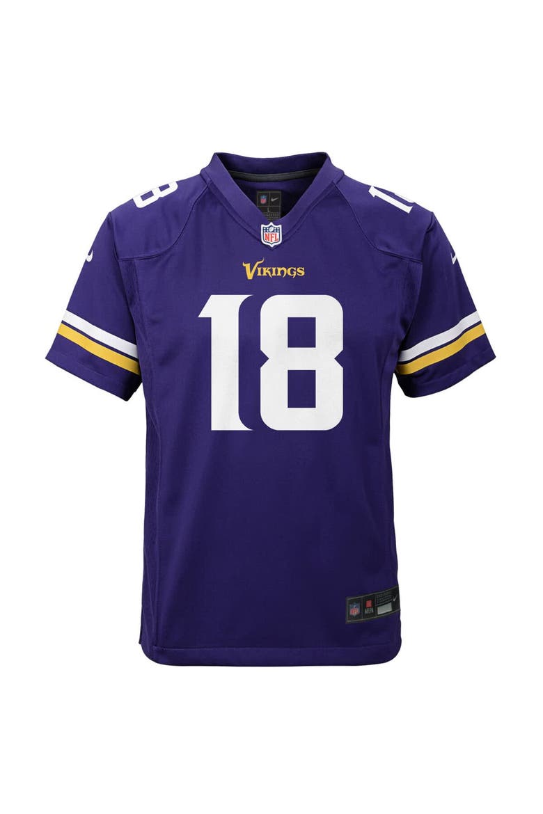 Youth Nike Justin Jefferson Purple Minnesota Vikings Game Jersey, Alternate, color, Purple
