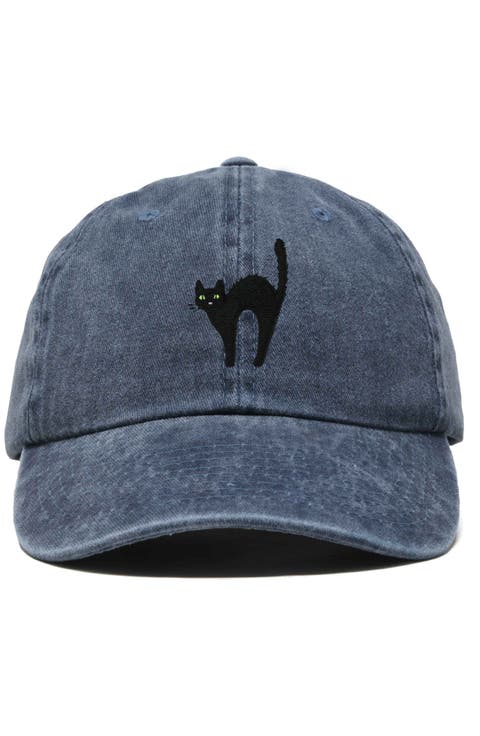Black Cat Embroidered Casual Hat