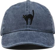 Dalix Black Cat Embroidered Casual Hat
