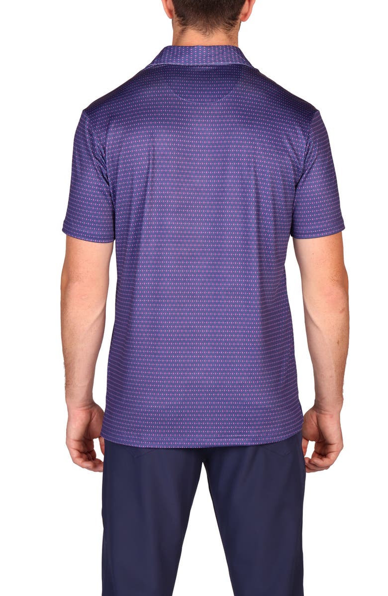 TailorByrd Dots & Diamonds Performance Golf Polo, Alternate, color, Navy