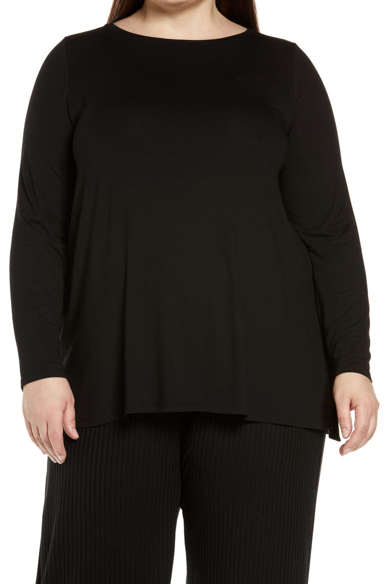 Long Sleeve Top, Main, color, BLACK