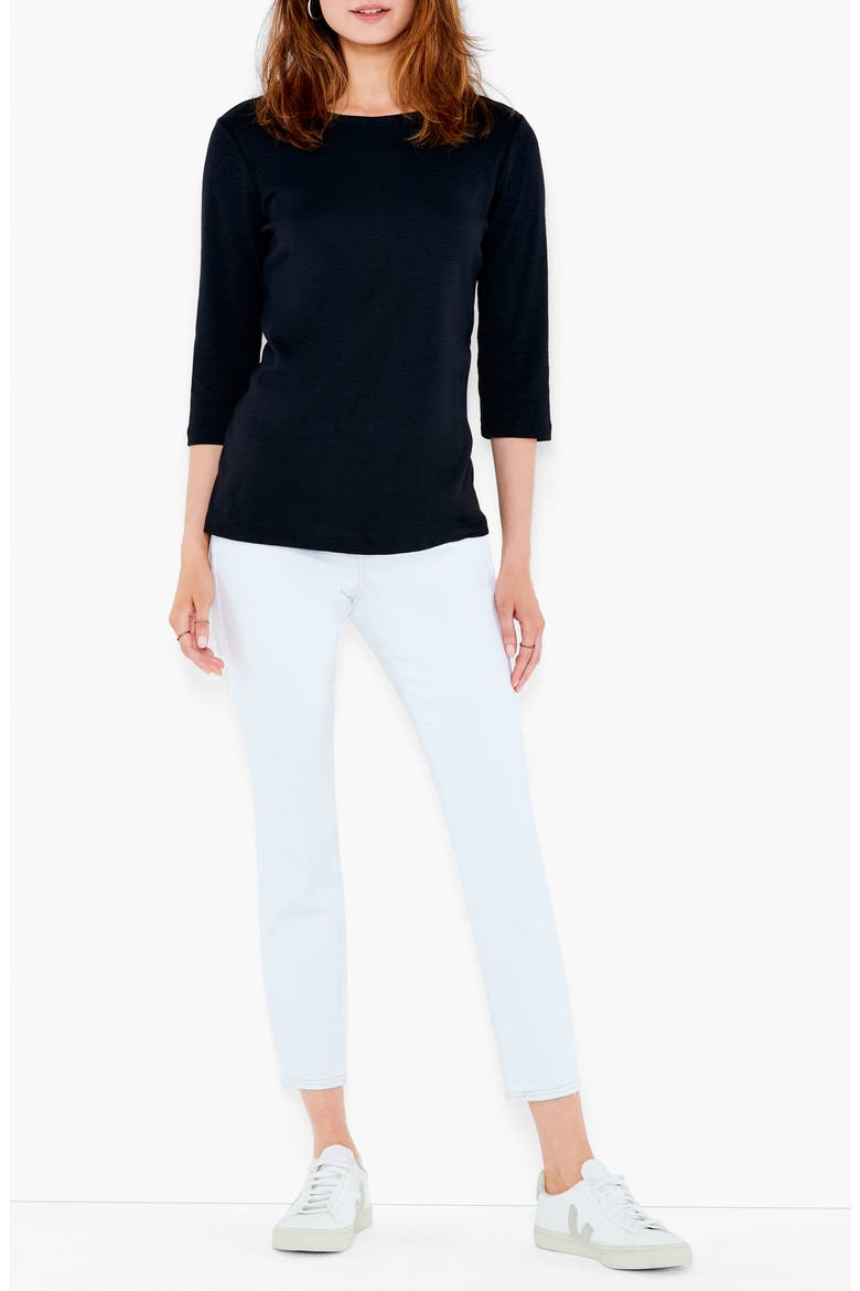 Boatneck T-Shirt, Main, color, BLACK ONYX