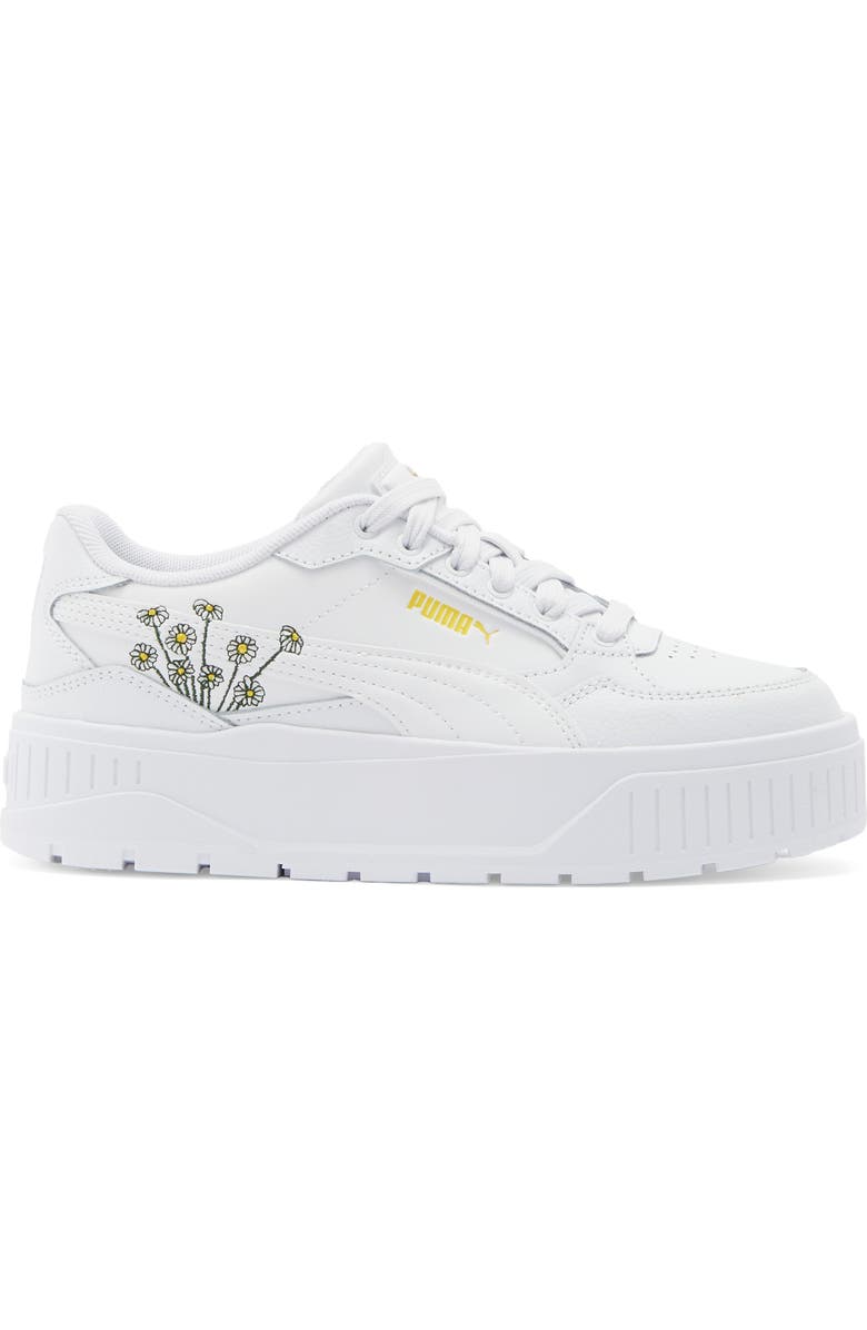 PUMA Karmen II Idol Floral Platform Sneaker, Alternate, color, Puma White/ Puma White/ Yellow