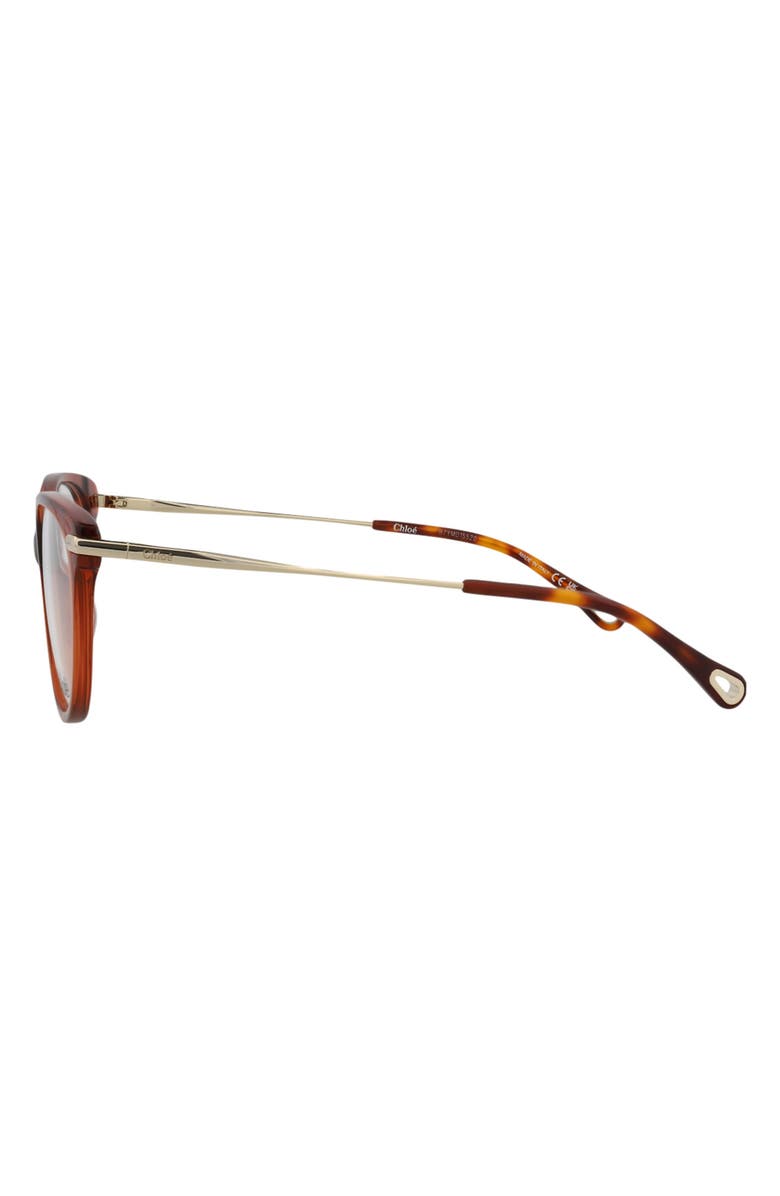 Chloé Core 53mm Cat Eye Optical Glasses, Alternate, color, Brown Gold Transparent