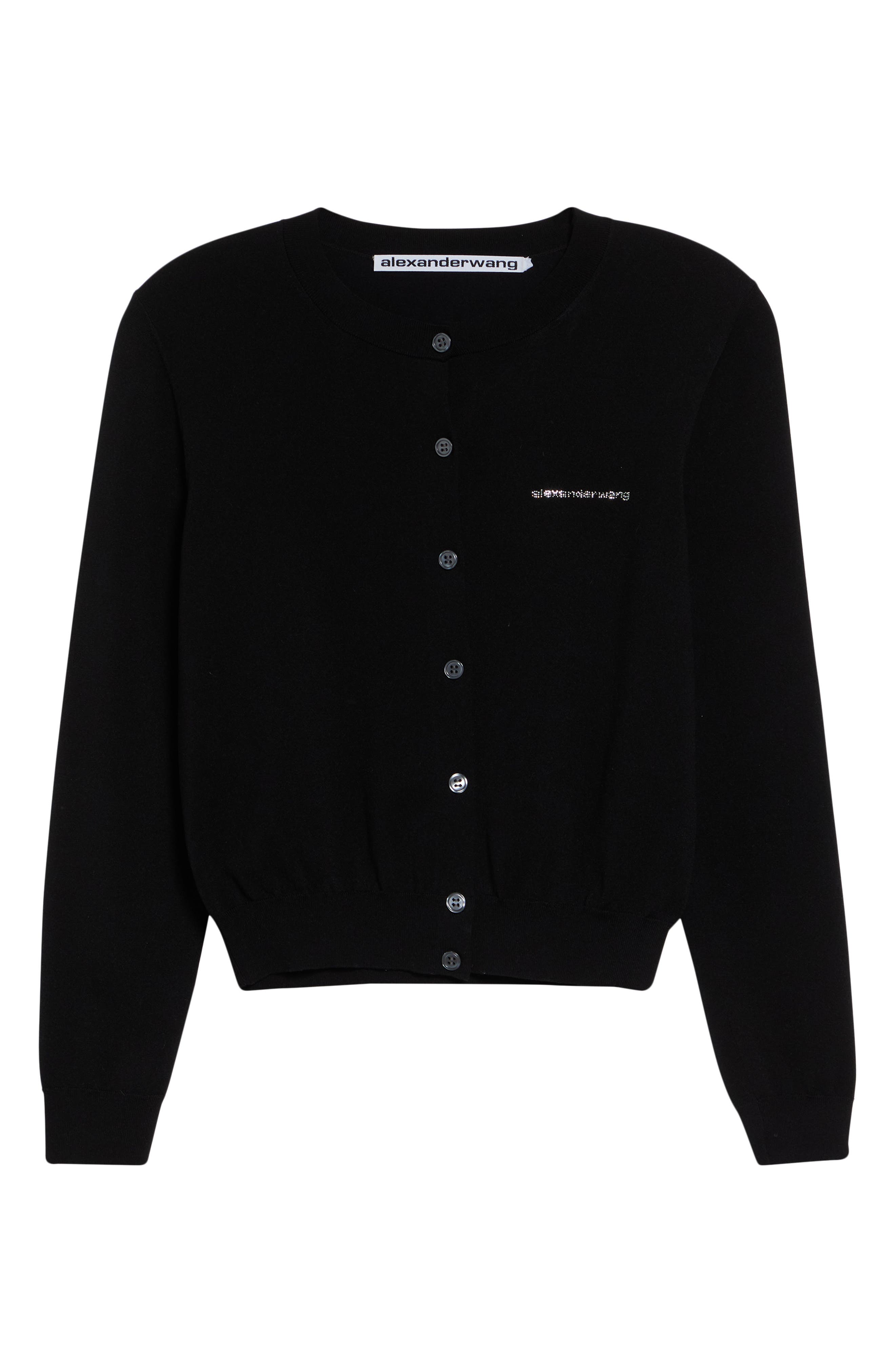 Alexander Wang Hotfix Logo Shrunken Cardigan (Women) | Nordstrom