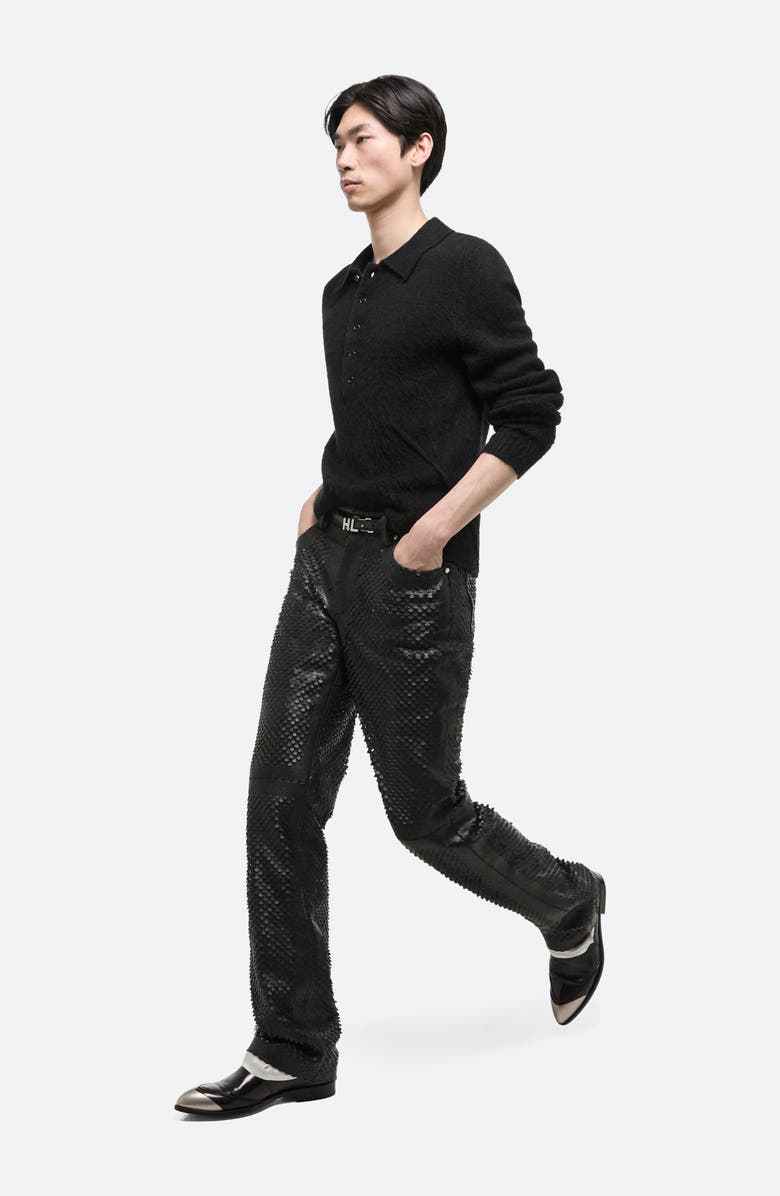 Helmut Lang Worker Hole Punch Leather Straight Leg Pants, Alternate, color,