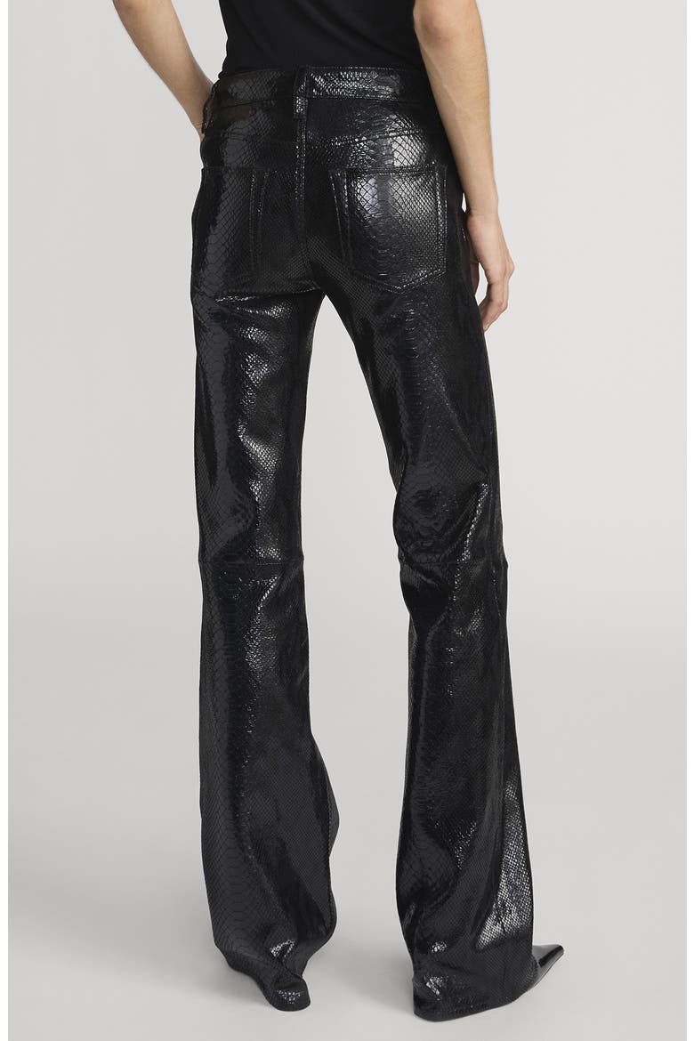 Faux Snakeskin Leather Bootcut Pants, Alternate, color, BLACK SNAKE