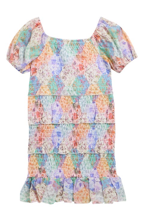 Kids' Smocked Patterned Dress (Big Kid)