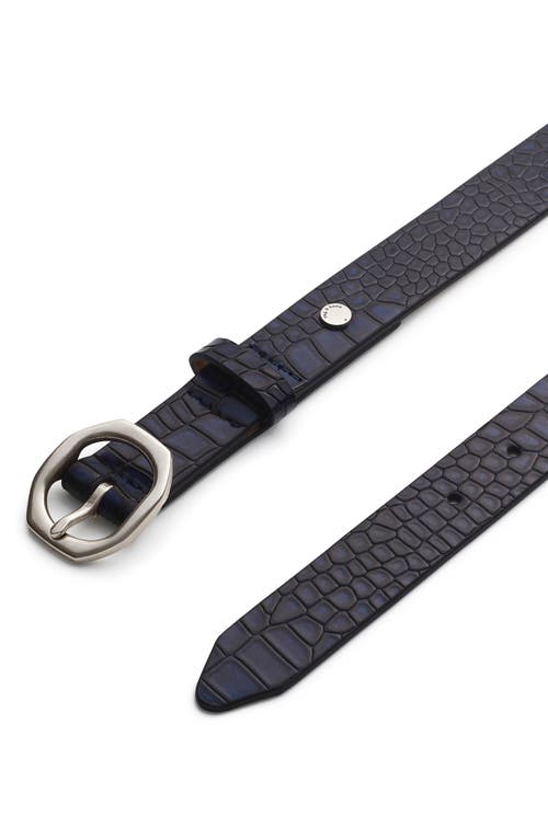 Rag & Bone Audrey Slim Leather Belt In Blue