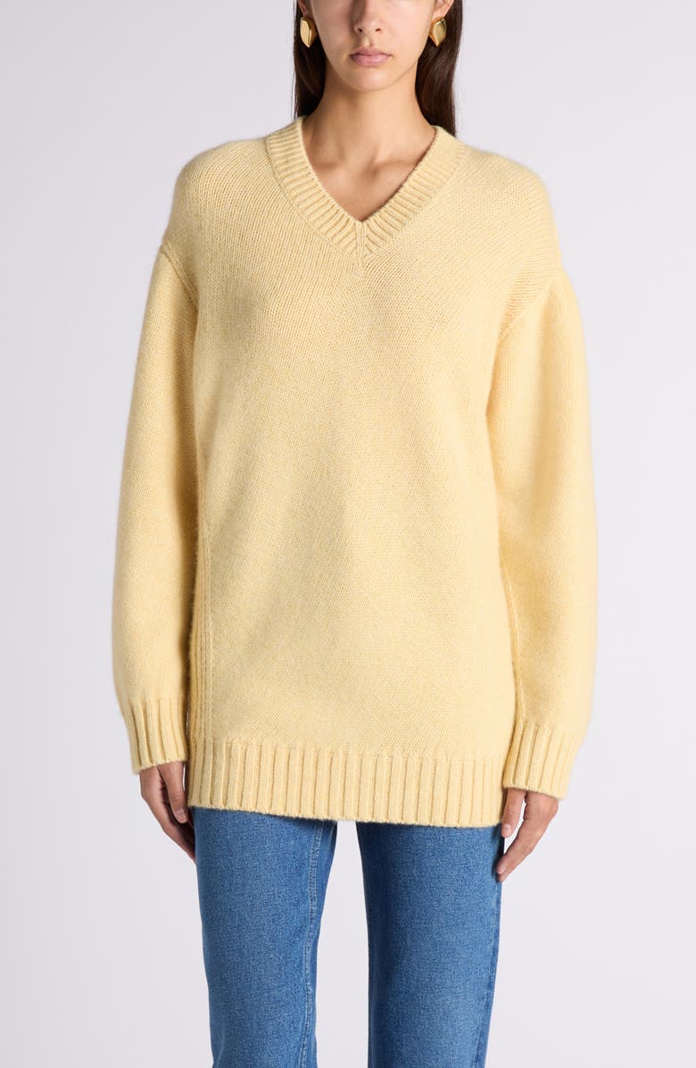 Bottega Veneta Twisted V-Neck Cashmere Sweater, Main, color, 9311 Butter