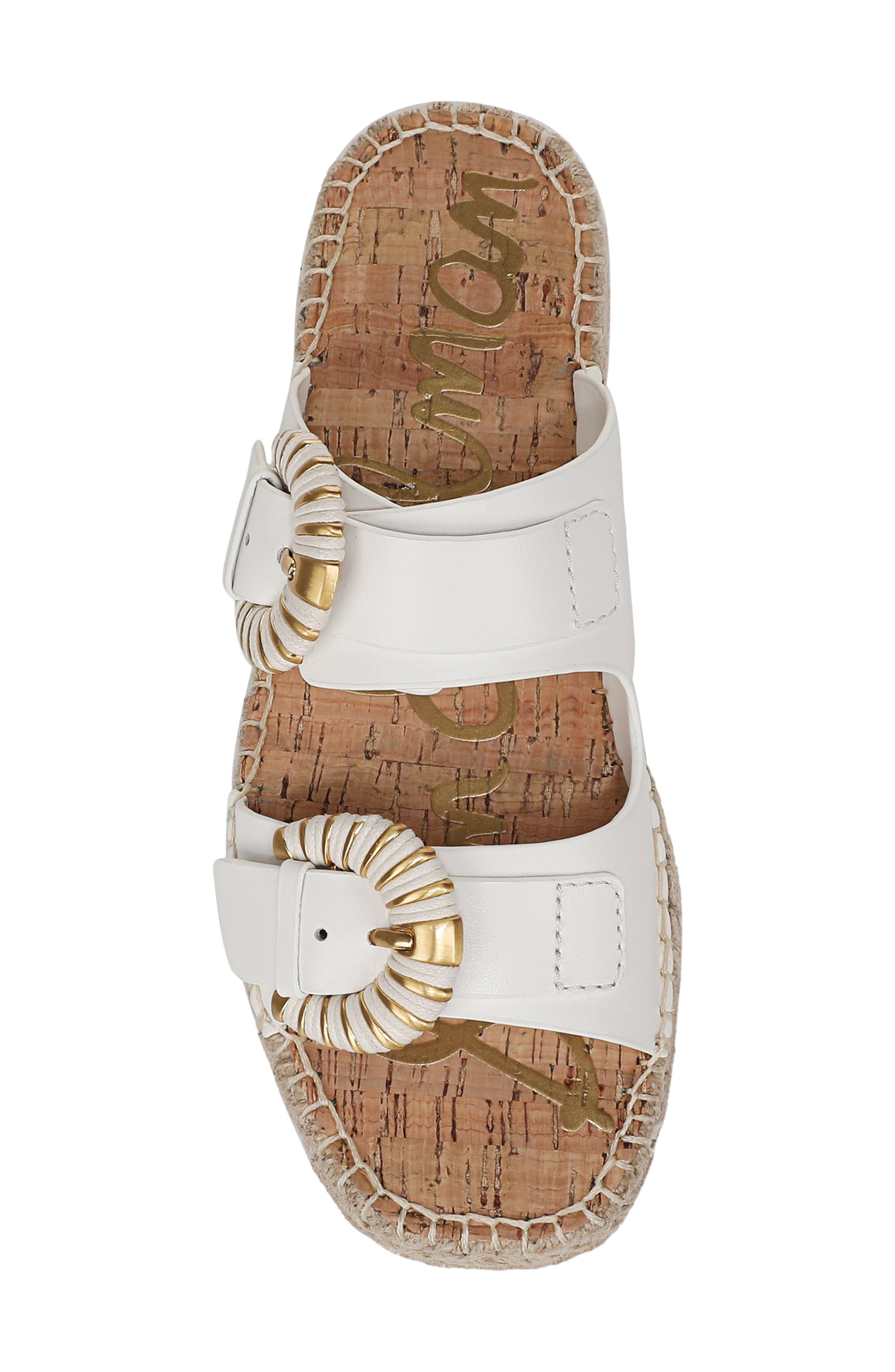 Sam Edelman Tabbey Espadrille Platform Slide Sandal, Alternate, color, Bright White