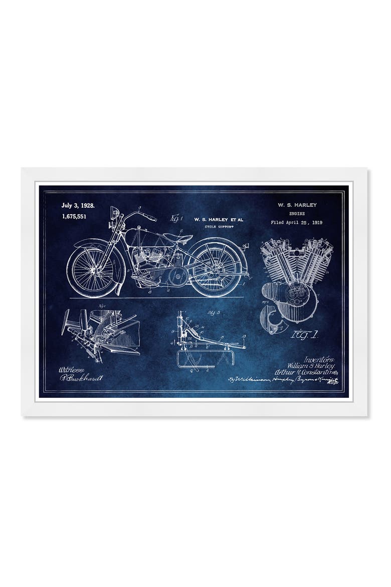 Harley Engine Figure Wall Art, Main, color, BLUE