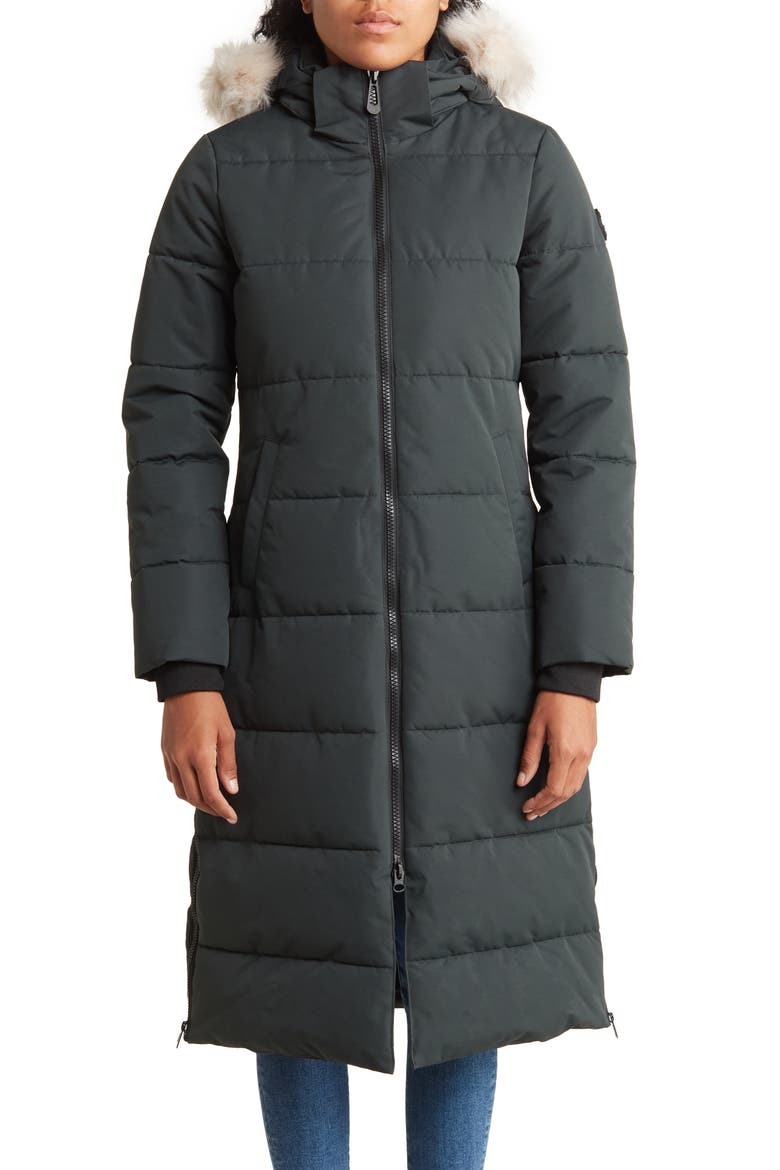 Winter Long Parka with Faux Fur Trim, Alternate, color, SPRUCE