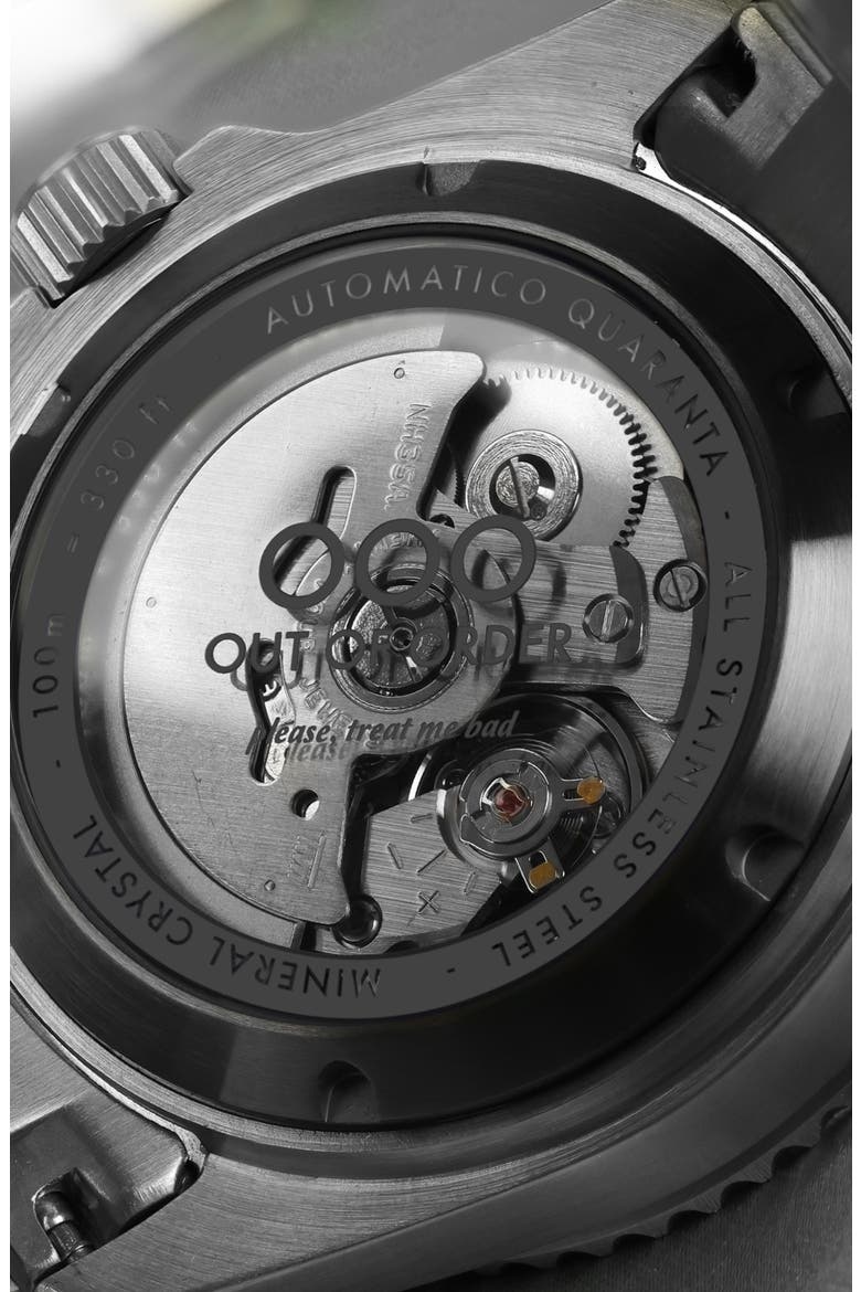 Automatico Quaranta Bracelet Watch, 40mm, Alternate, color, BLACK