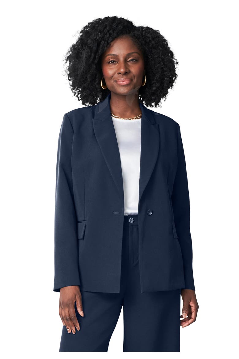 Bi Stretch Shaped Blazer, Main, color, NAVY
